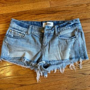 PINK distressed jean shorts